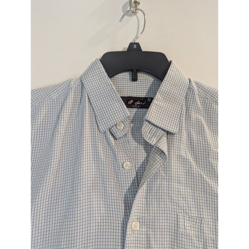Sero Fairdeal Sz 42 Mens Shirt Blue Check Long Sleeve Button Up Front - Picture 6 of 7